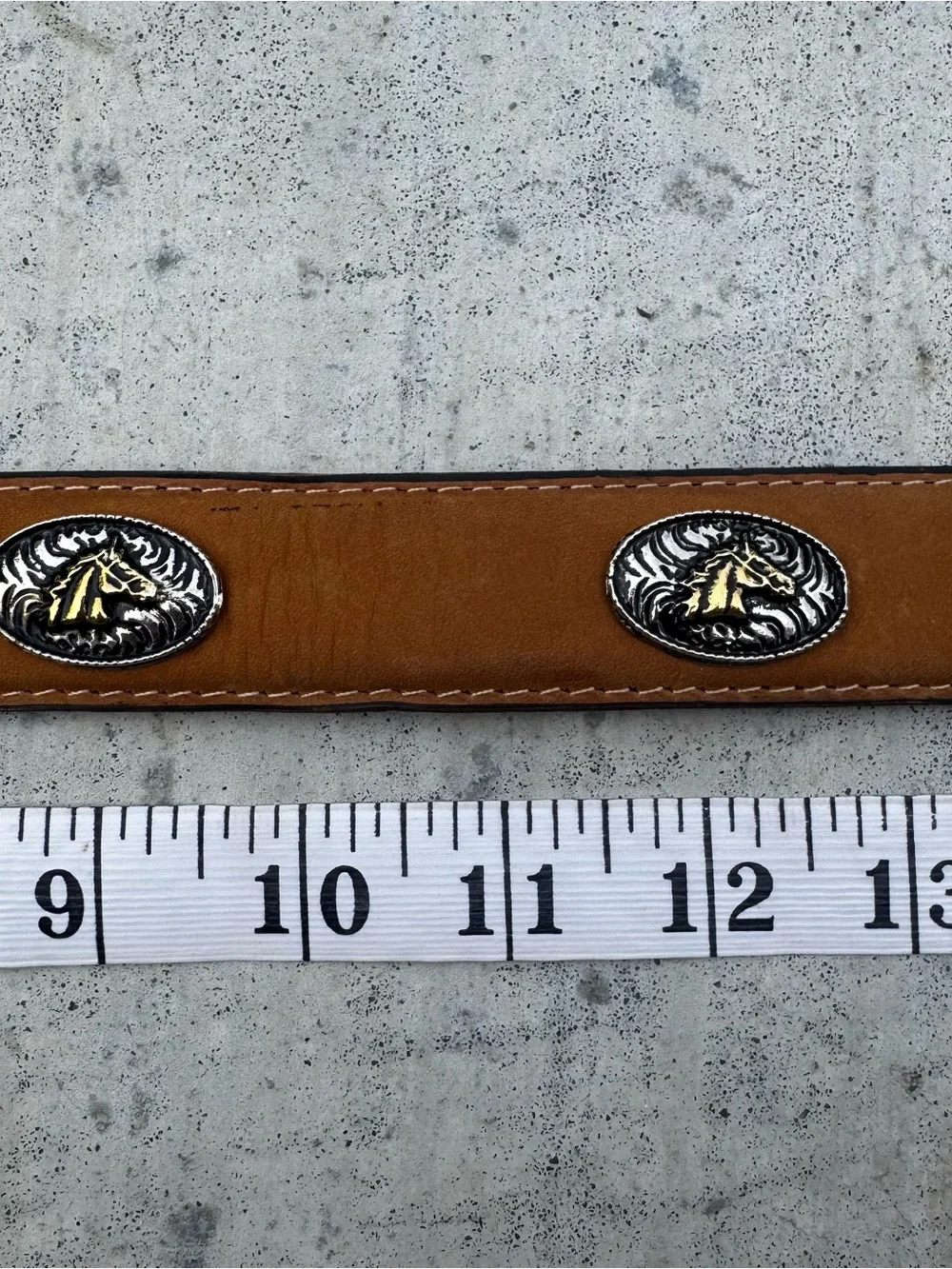 KIDS Tan Leather Belt with Silver Conchos